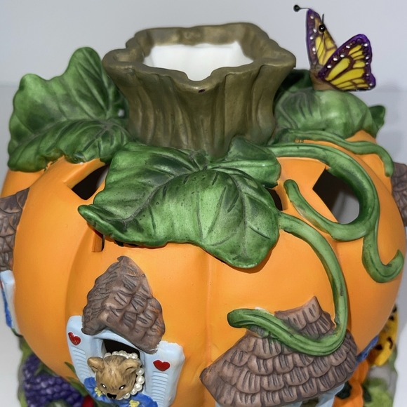 PartyLite Harvest Pumpkin Tea Light House Box P7316 Halloween Decor with candles - Picture 9 of 16